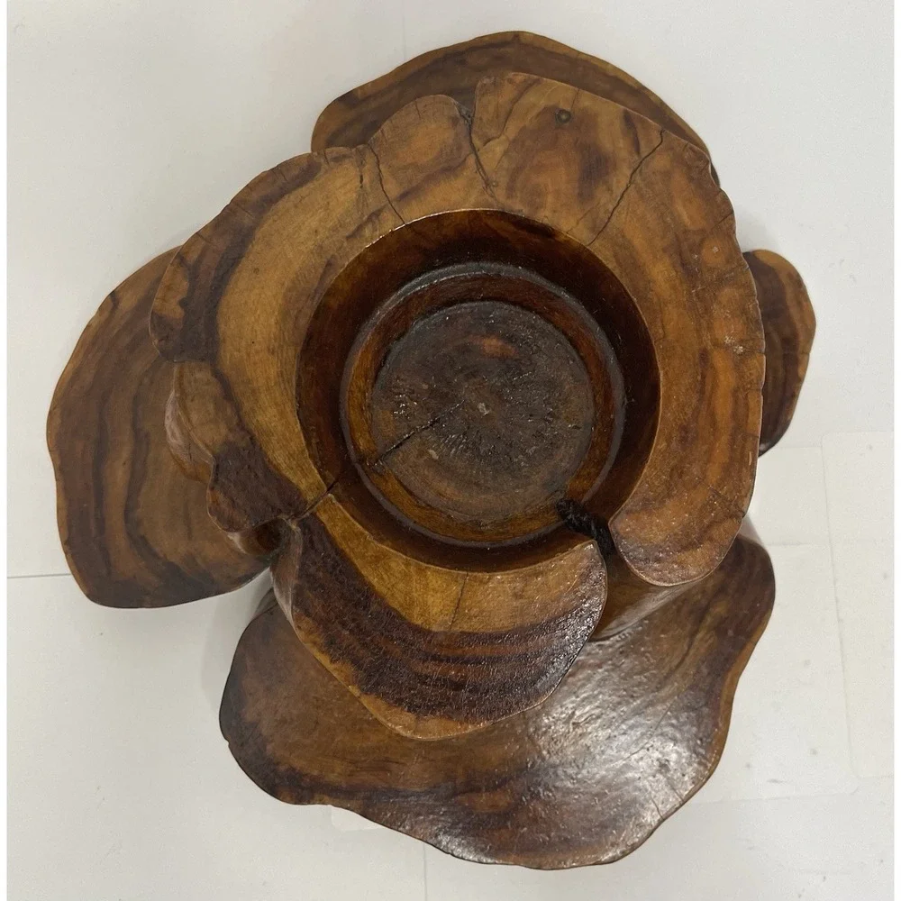 Vintage Handmade Burl Wood Candle Holder Manzanita Rustic Primitive 1970s Decor